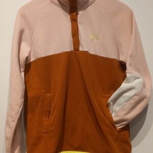 Kari Traa Pink and Brown Fleece Pullover